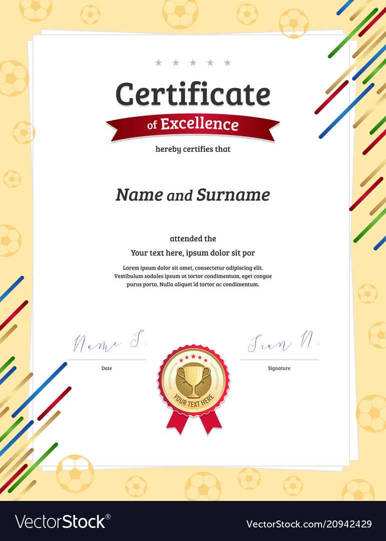 Certificate Template In Football Sport Theme With With Regard To Rugby League Certificate Templates