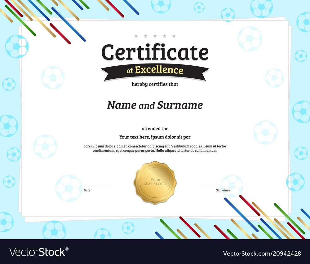 Certificate Template In Football Sport Theme With Within Rugby League Certificate Templates