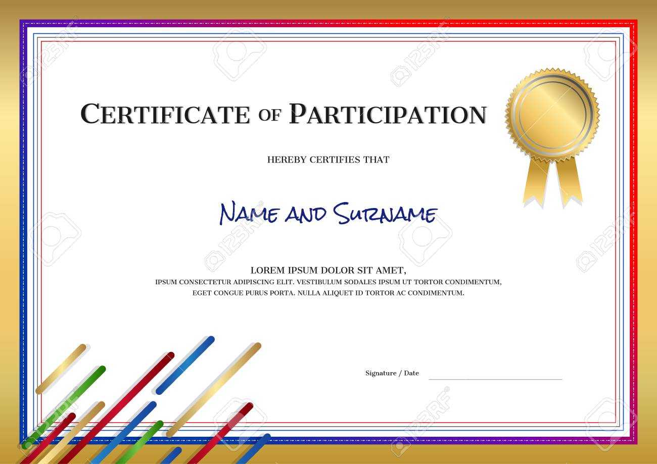 Certificate Template In Sport Theme With Border Frame, Diploma.. Inside Landscape Certificate Templates