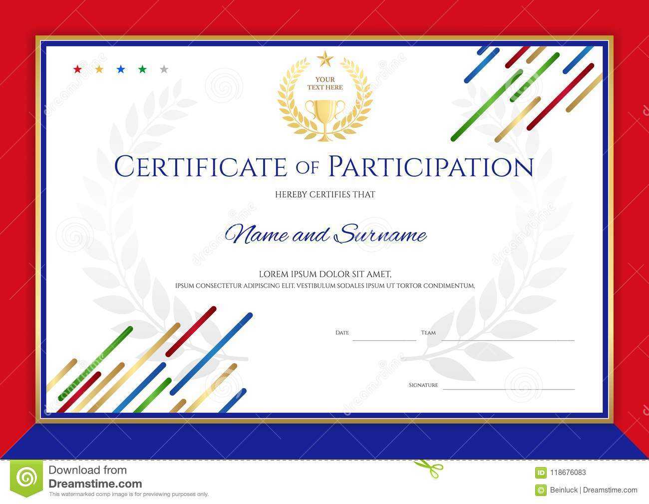Certificate Template In Sport Theme With Border Frame For Tennis Gift Certificate Template