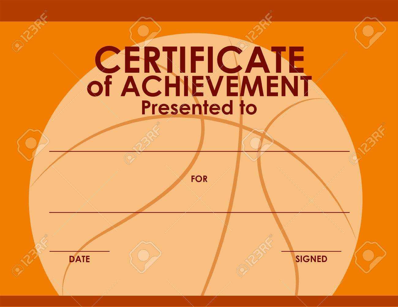 Certificate Template With Basketball Background Illustration Pertaining To Basketball Certificate Template