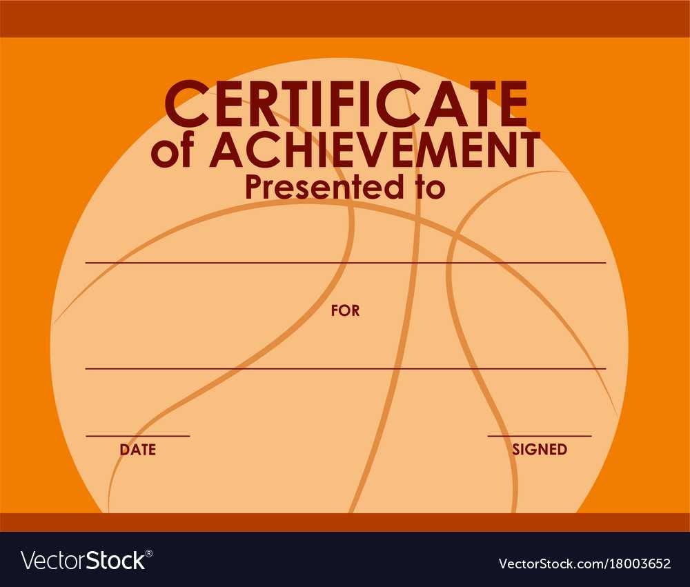 Certificate Template With Basketball Background Vector Image With Regard To Basketball Camp Certificate Template