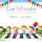 Certificate Template With Children Crossing Road Background For Crossing The Line Certificate Template