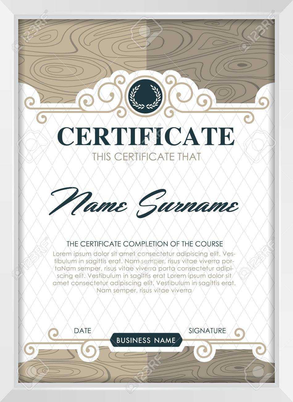 Certificate Template With Clean And Modern Pattern, Luxury  Golden,qualification.. Regarding Qualification Certificate Template