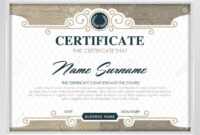 Certificate Template With Clean And Modern Pattern, Luxury  Golden,qualification.. within Qualification Certificate Template