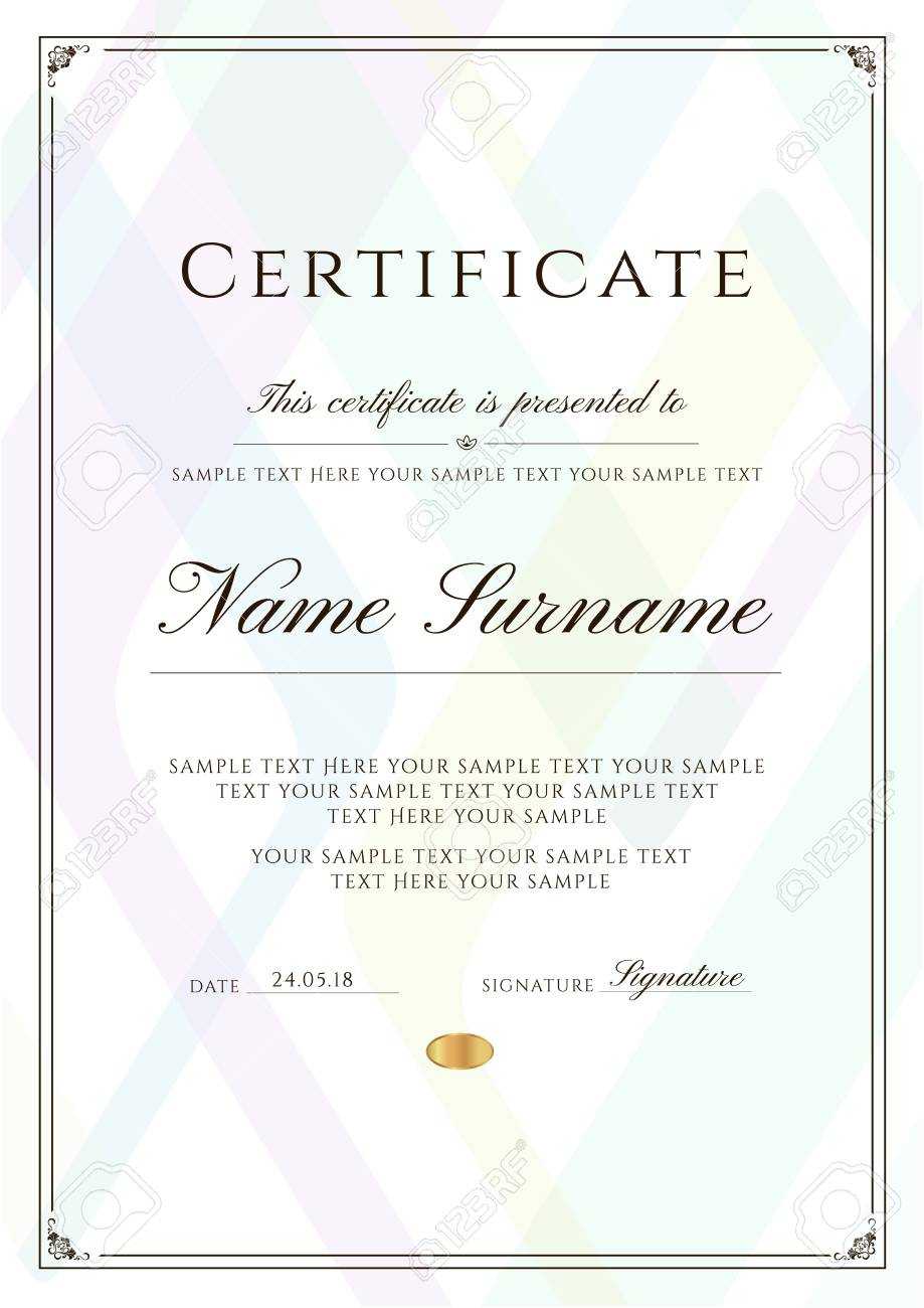 Certificate Template With Frame Border And Pattern. Design For.. Within Certificate Of License Template