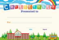 Certificate Template With Kids At School with Certificate Templates For School