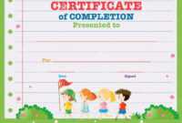 Certificate Template With Kids Walking In The Park Stock regarding Walking Certificate Templates