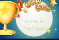 Certificate Template With Trophy And Stars with regard to Star Of The Week Certificate Template