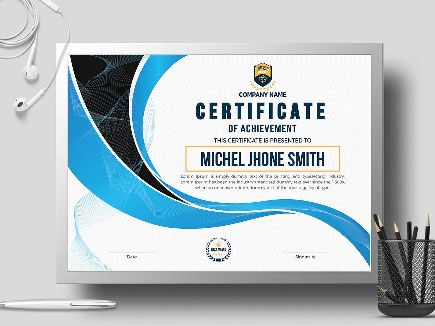 Certificate Templatecreative Touch On Dribbble Pertaining To Landscape Certificate Templates