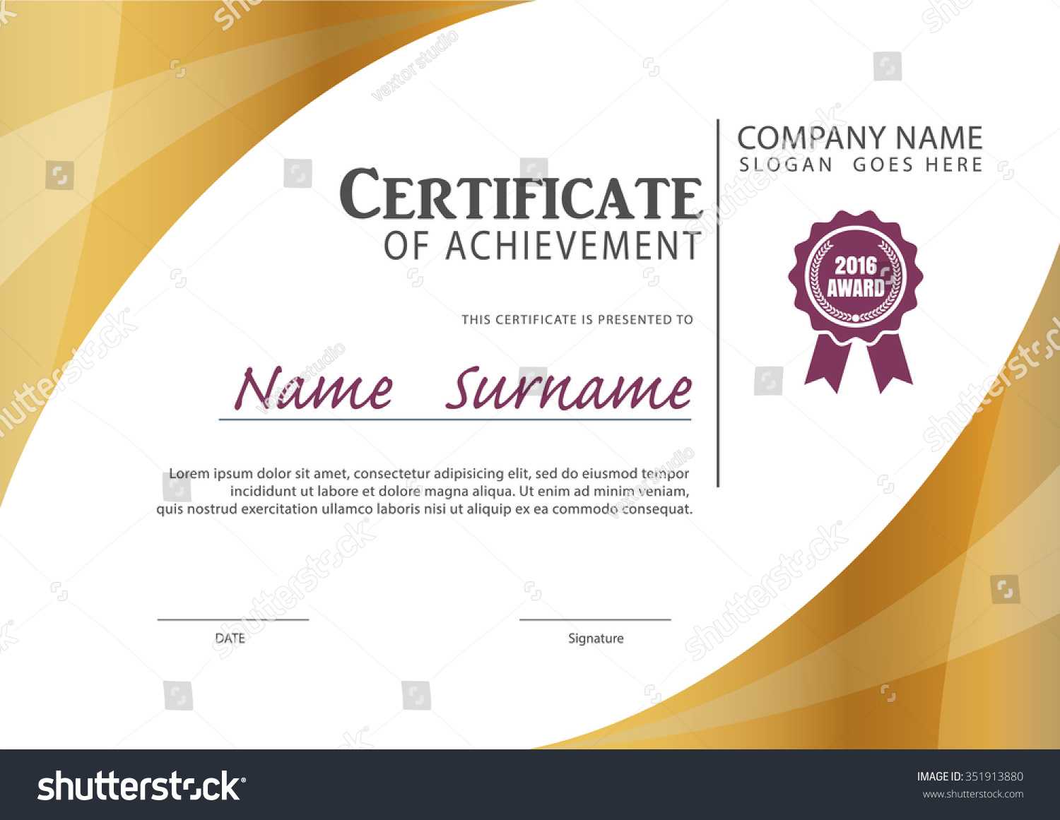 Certificate Templatediploma Layouta4 Size Vector Stock With Certificate Template Size