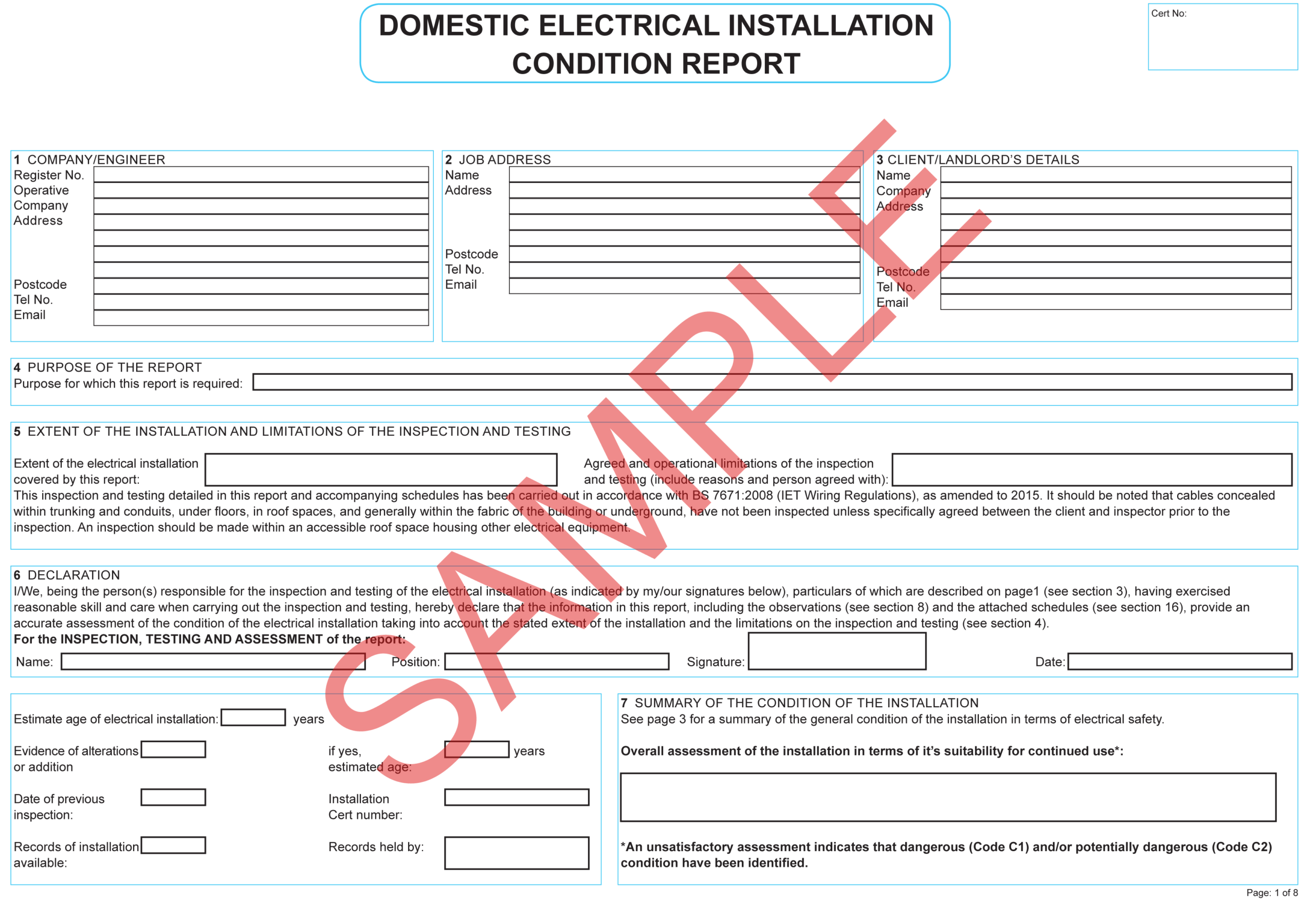 Certificates | Everycert Inside Minor Electrical Installation Works Certificate Template