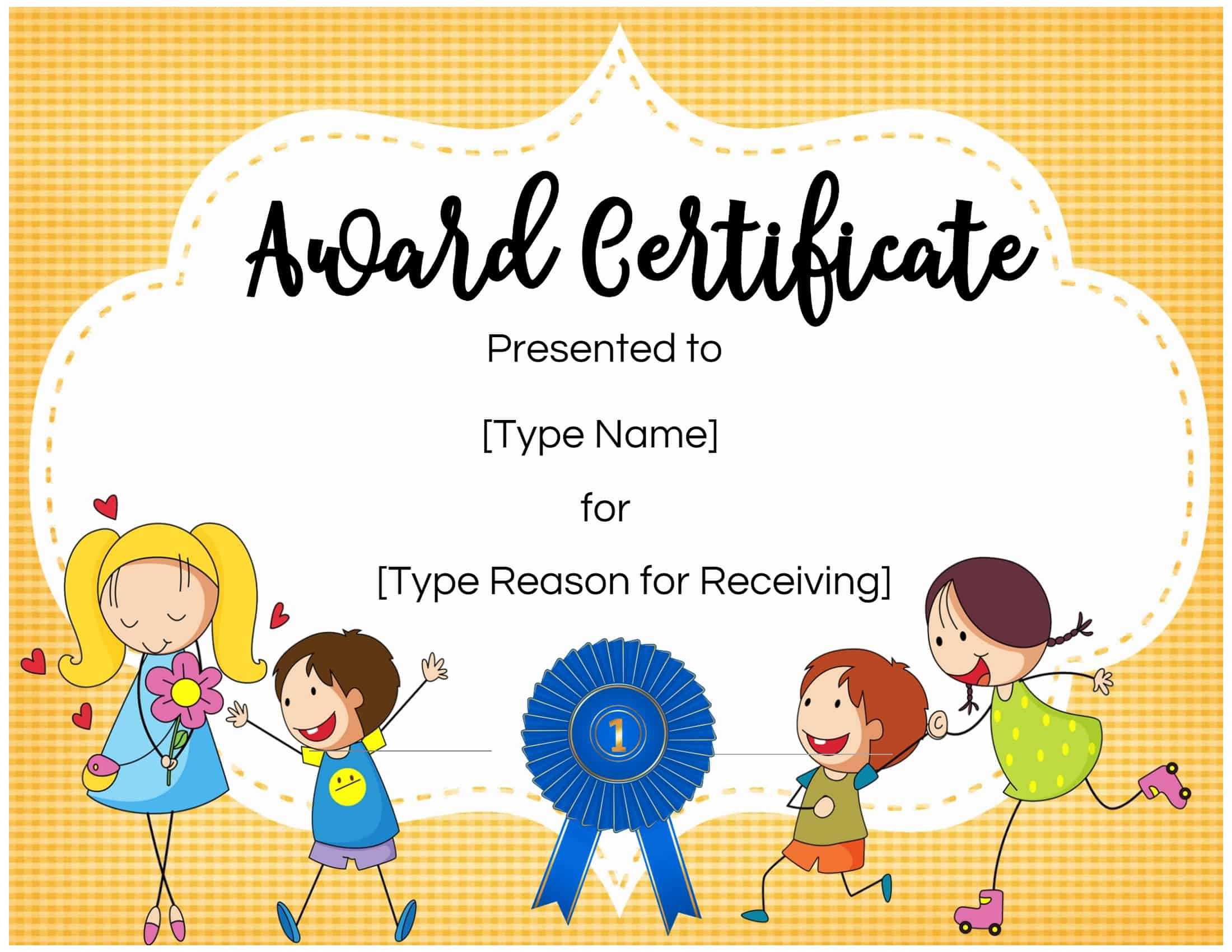 Certificates For Kids Intended For Children's Certificate Template