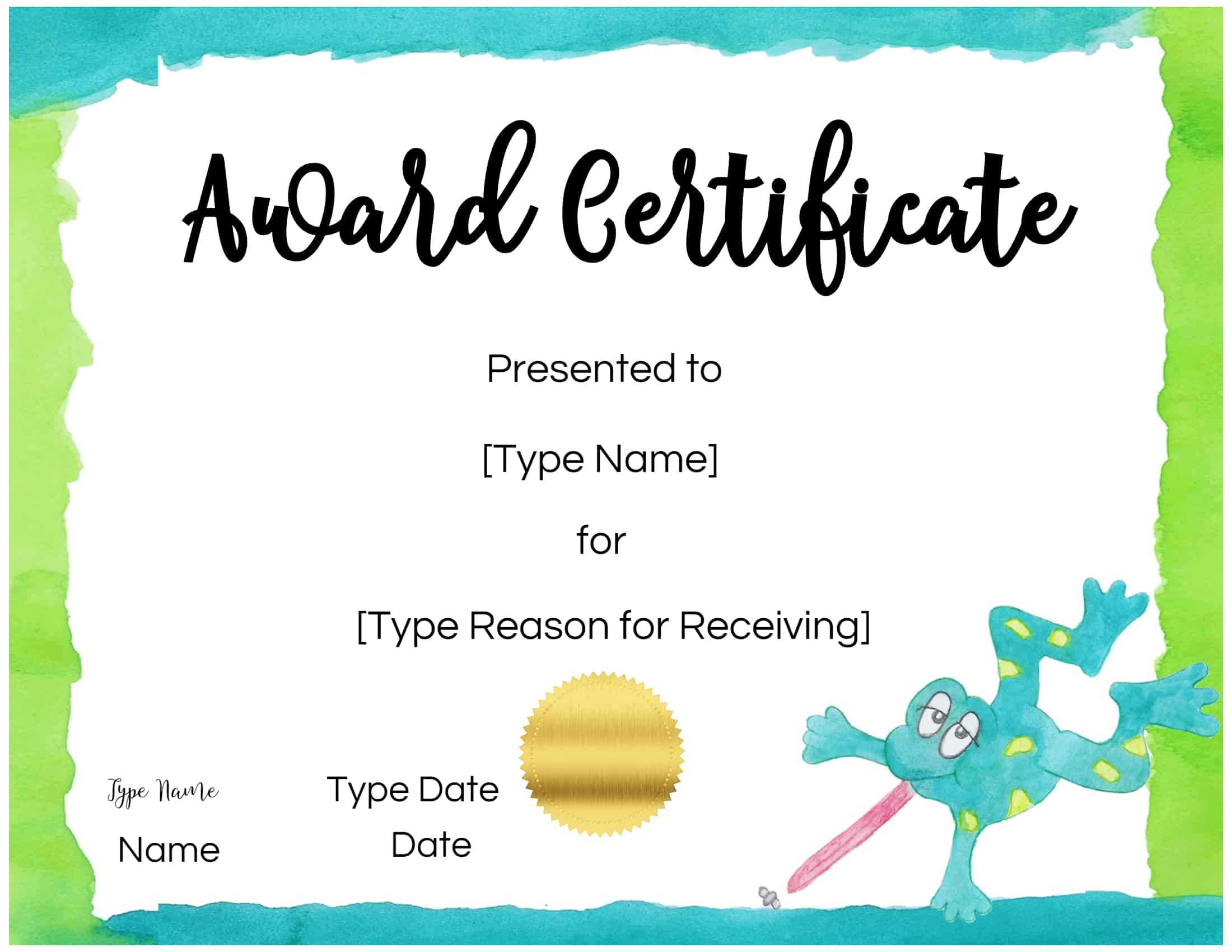 Certificates For Kids Intended For Free Kids Certificate Templates