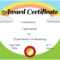 Certificates For Kids Throughout Children's Certificate Template