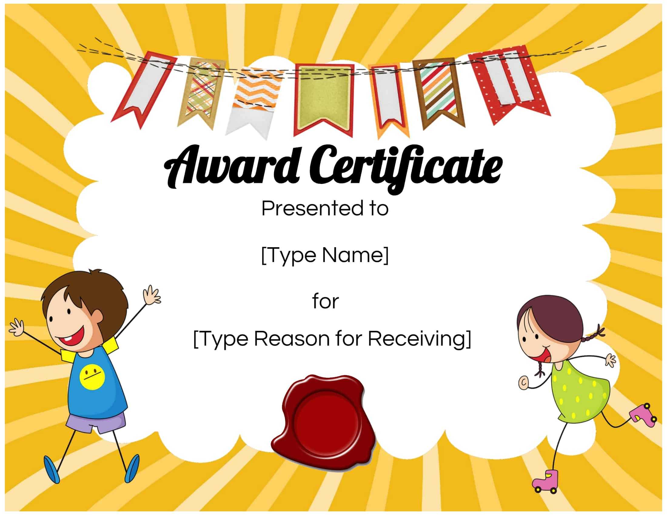 Certificates For Kids With Children's Certificate Template