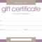 Certificates: Stylish Free Customizable Gift Certificate Pertaining To Certificate Template For Pages