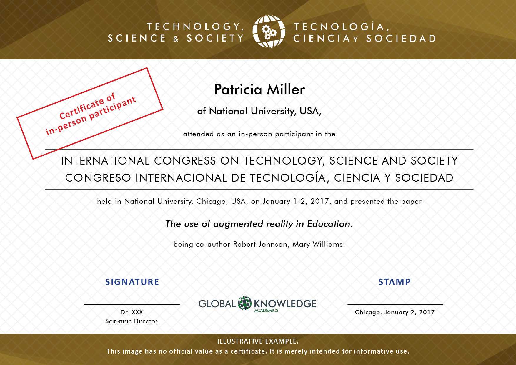 Certificates – Technology, Science And Society Regarding Certificate Of Attendance Conference Template