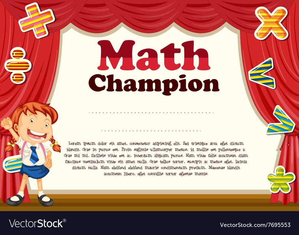 Certification With Girl And Math Theme With Regard To Math Certificate Template