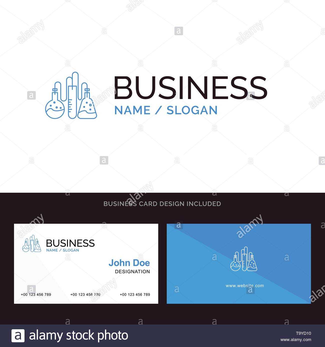 Chemical, Dope, Lab, Science Blue Business Logo And Business In Dope Card Template