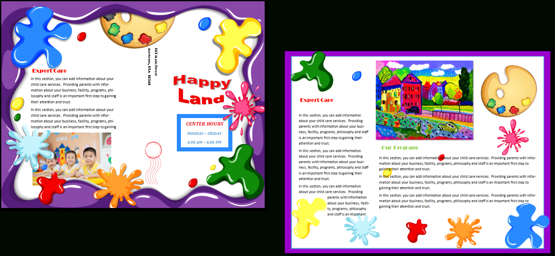 Child Care Brochure Template 21 For Daycare Brochure Template