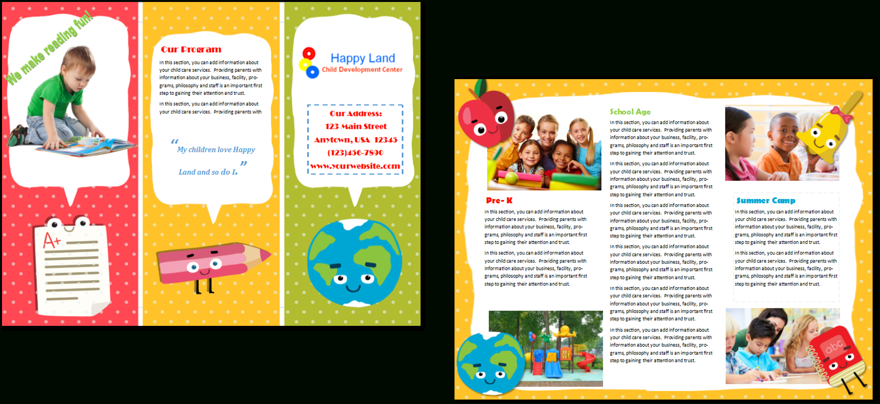 Child Care Brochure Template 22 Inside Daycare Brochure Template