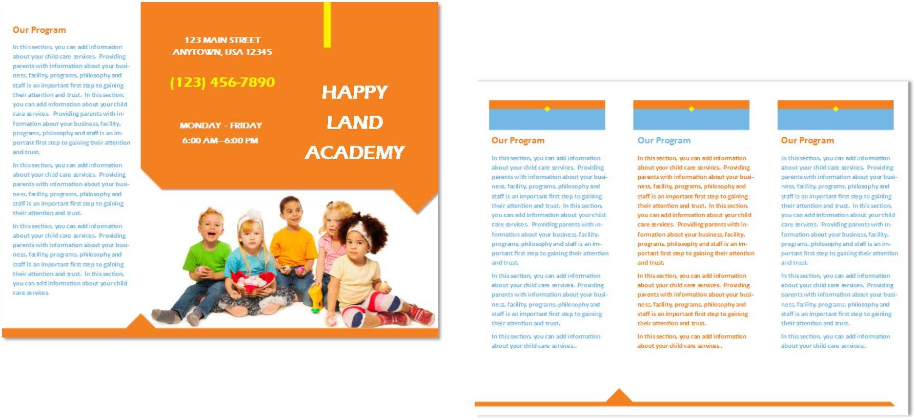 Child Care Brochure Template 25 Regarding Daycare Brochure Template