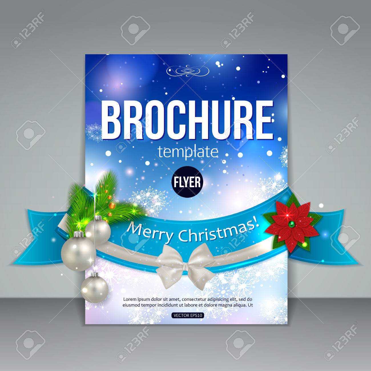Christmas Brochure Template. Abstract Flyer Design With Xmas.. Throughout Christmas Brochure Templates Free