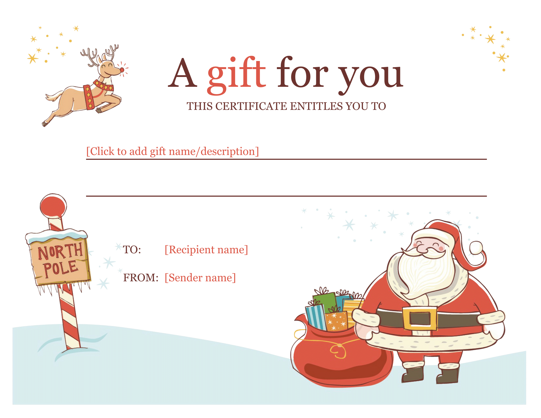 Christmas Gift Certificate - Download A Free Personalized For Christmas Gift Certificate Template Free Download