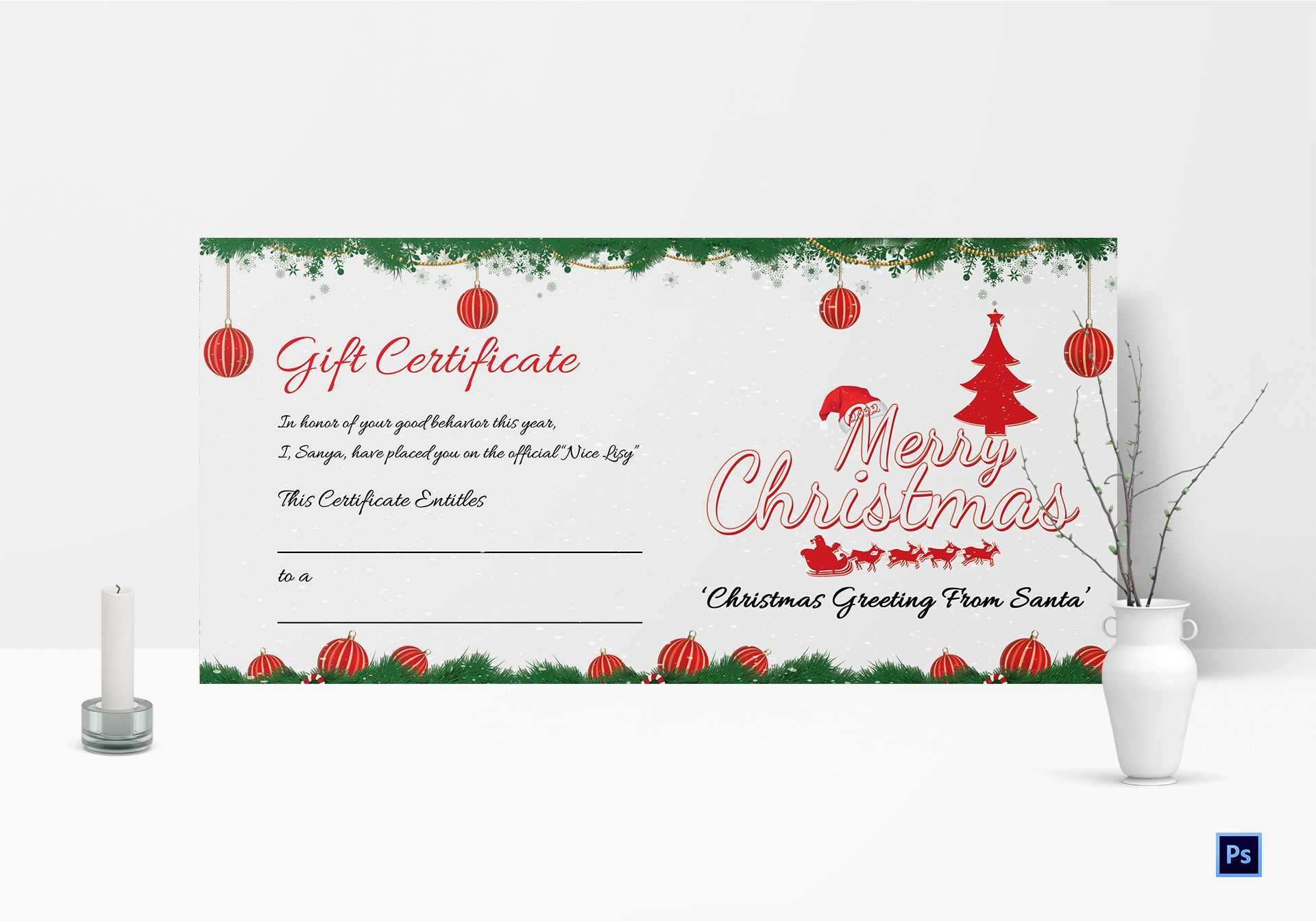 Christmas Gift Certificate – Milas.westernscandinavia Regarding Christmas Gift Certificate Template Free Download