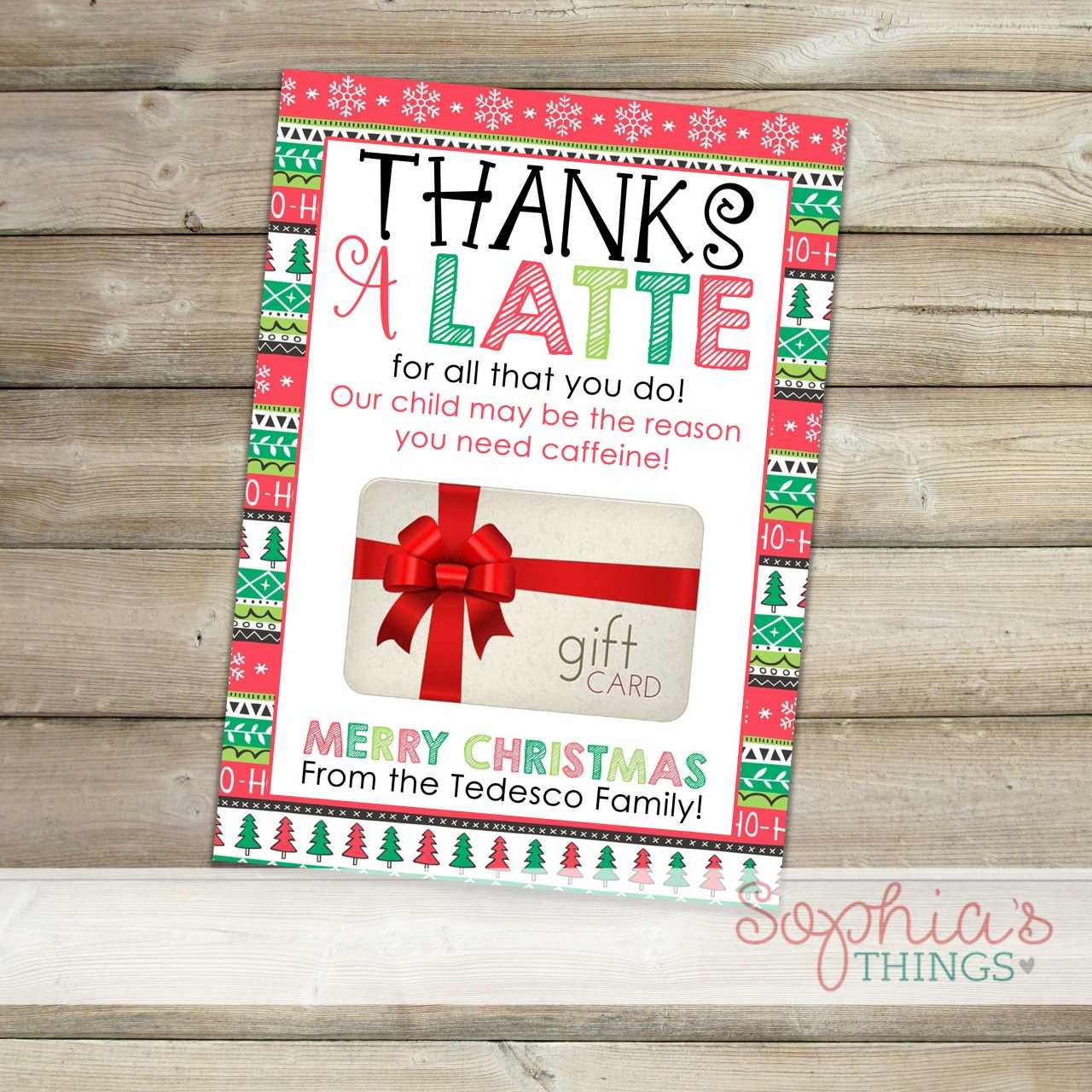 Christmas Gift Certificate Template – Pittsburgh Fashion For Thanks A Latte Card Template