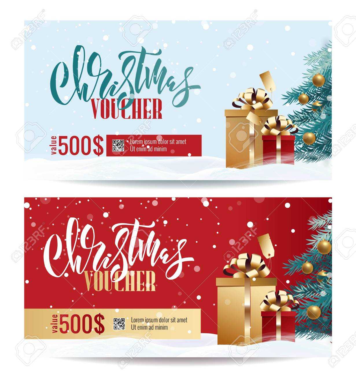 Christmas Gift Voucher Coupon Discount. Gift Certificate Template.. Pertaining To Free Christmas Gift Certificate Templates
