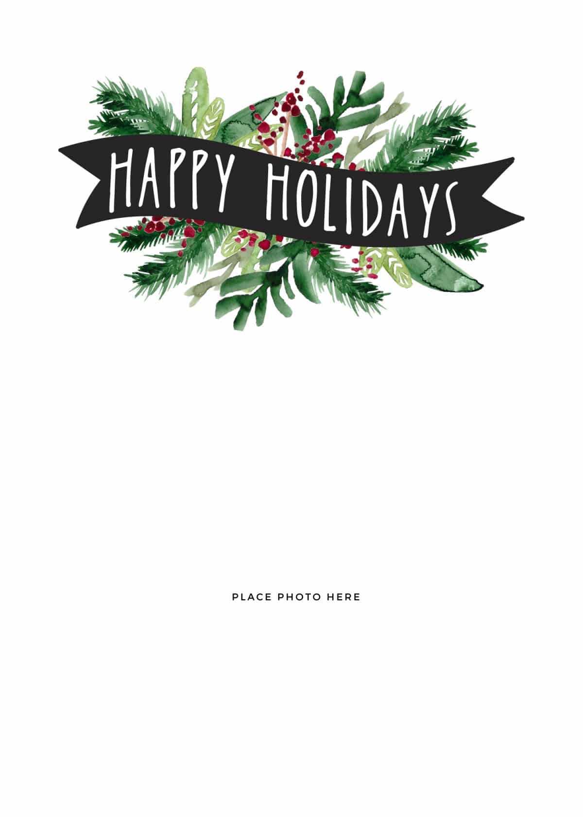 Christmas Photocard Template – Milas.westernscandinavia Intended For Happy Holidays Card Template