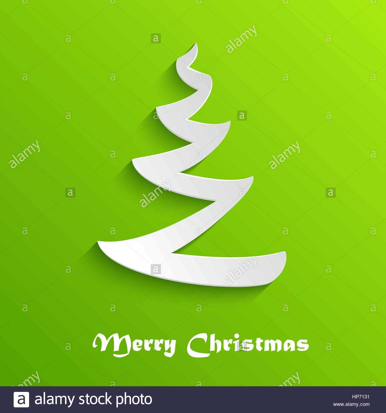 Christmas Tree – 3D Abstract New Year Background. Greeting In 3D Christmas Tree Card Template