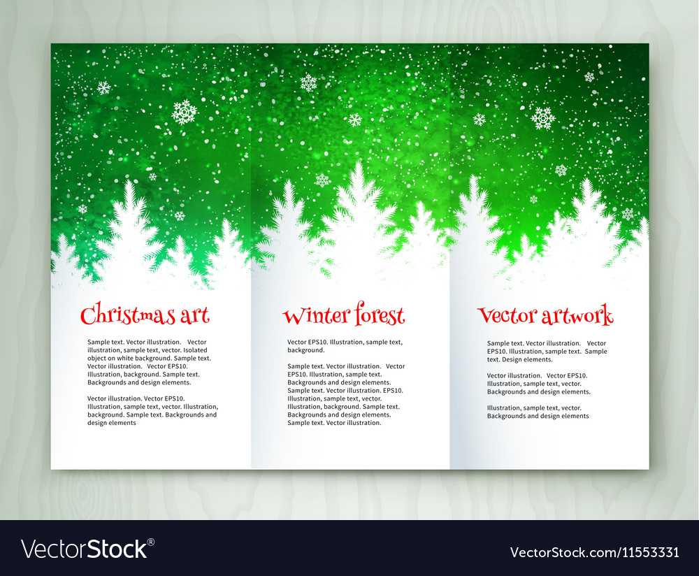 Christmas White And Green Leaflet Design For Christmas Brochure Templates Free