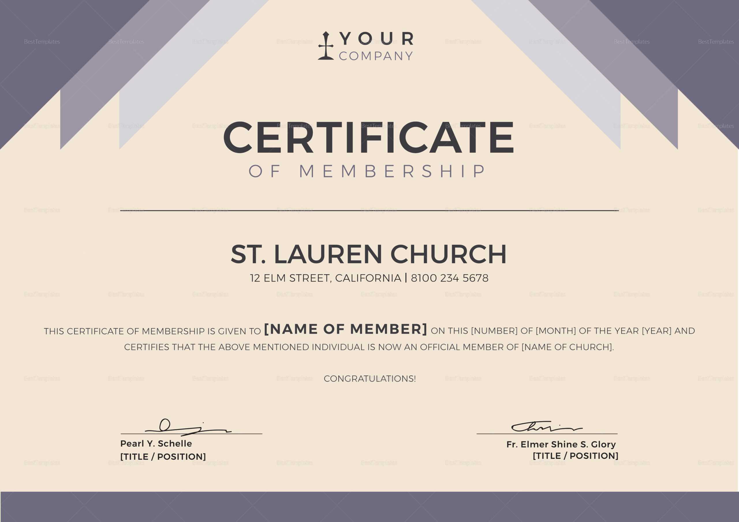 Church Membership Certificate – Milas.westernscandinavia Pertaining To New Member Certificate Template