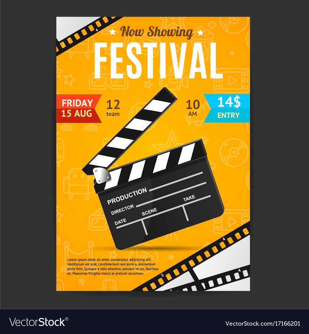 Cinema Movie Festival Poster Card Template With Regard To Film Festival Brochure Template