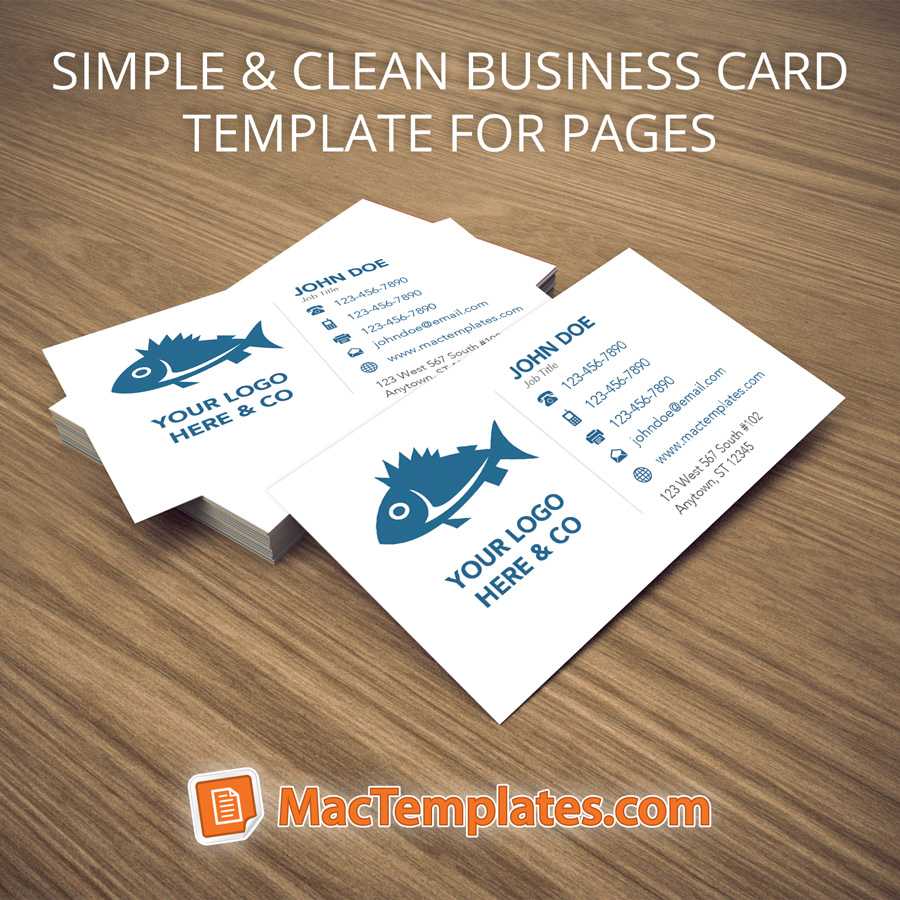 Clean Business Cards Template Throughout Pages Business Card Template