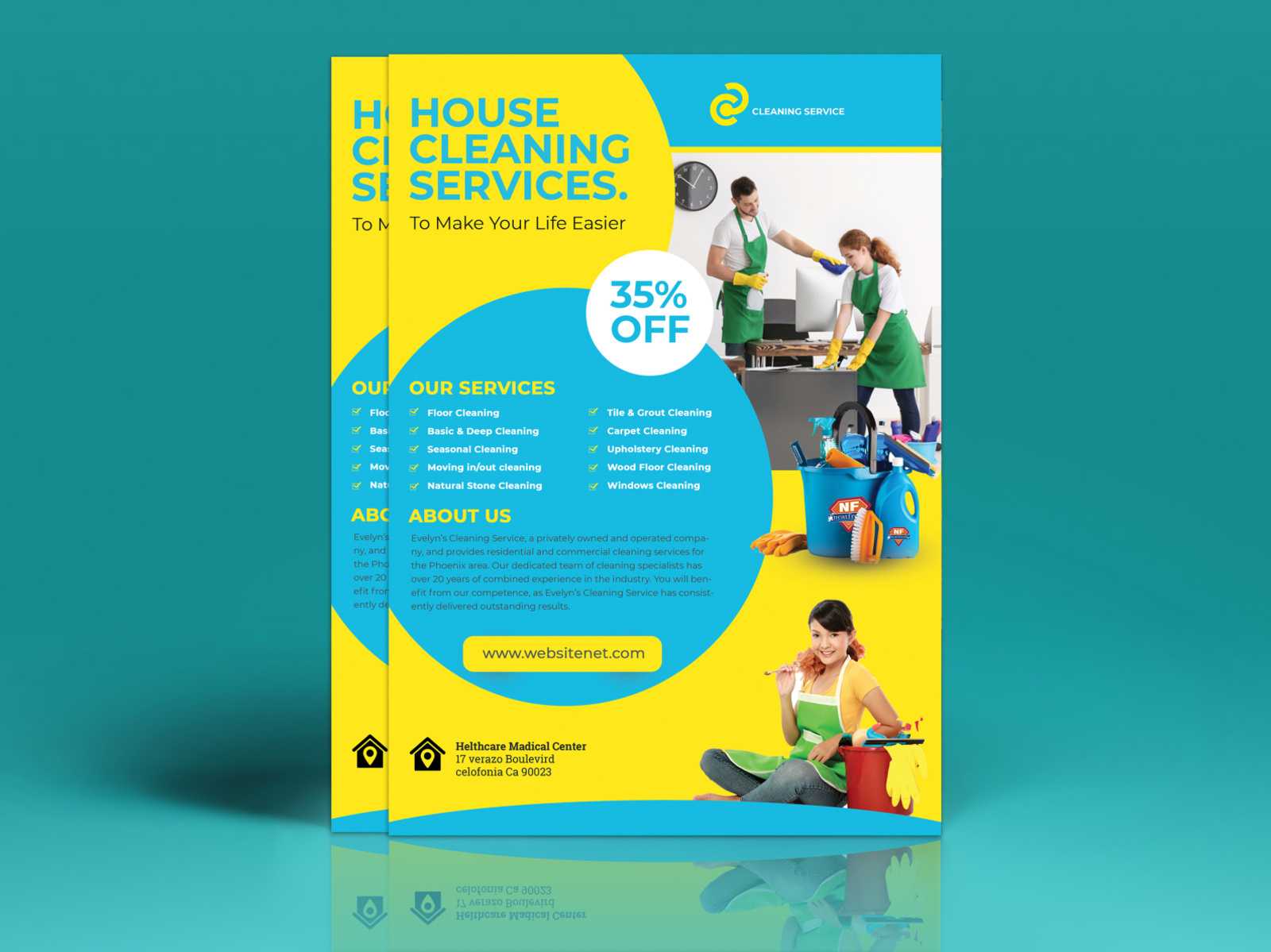 Cleaning Flyer Templateeliyas Ali On Dribbble Throughout Commercial Cleaning Brochure Templates