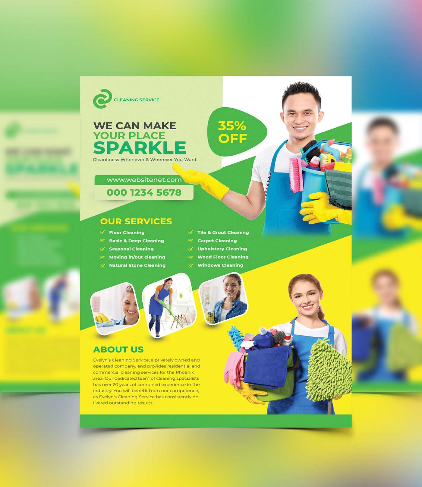 Cleaning Services Flyer Template On Behance Throughout Commercial Cleaning Brochure Templates