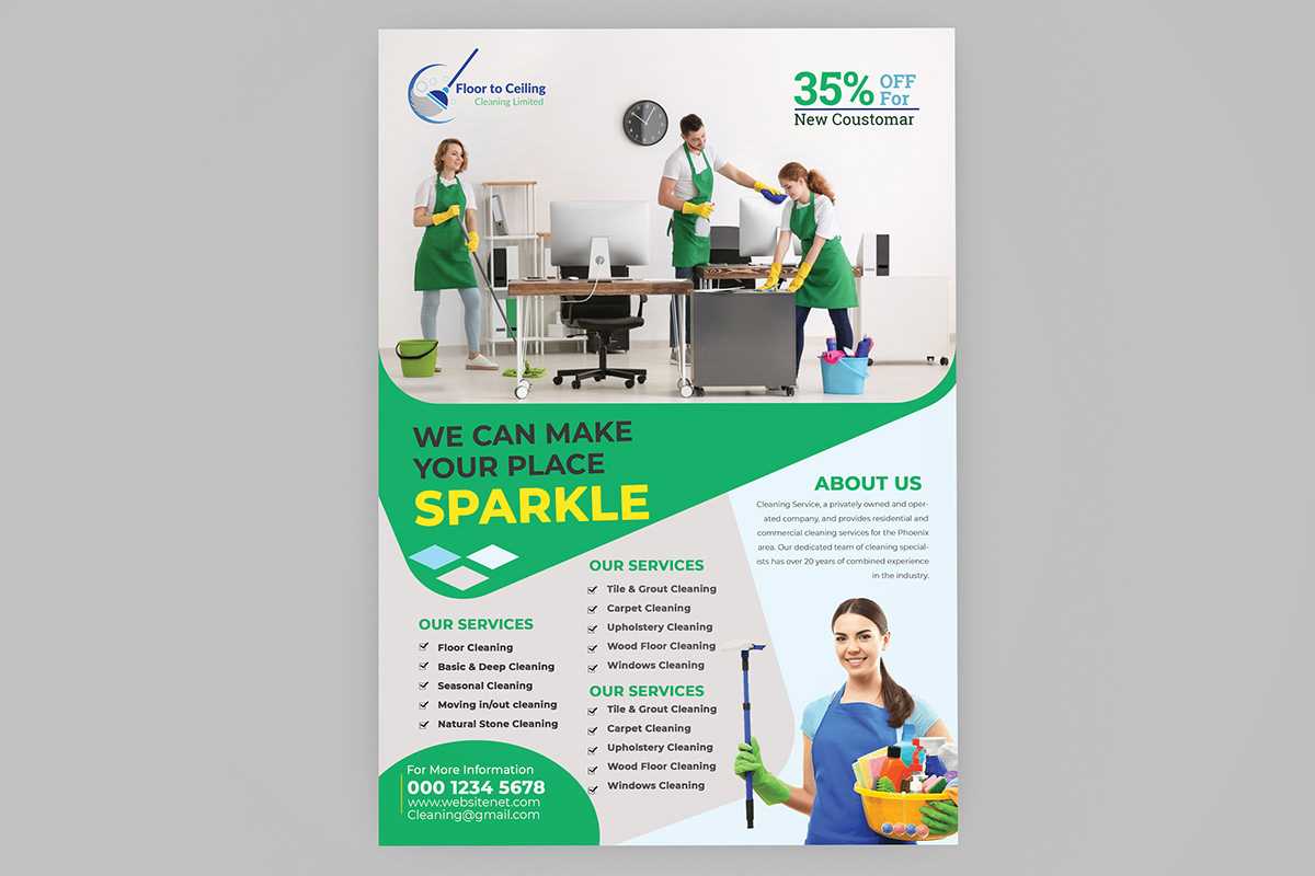 Cleaning Services Flyer Template On Pantone Canvas Gallery Intended For Commercial Cleaning Brochure Templates