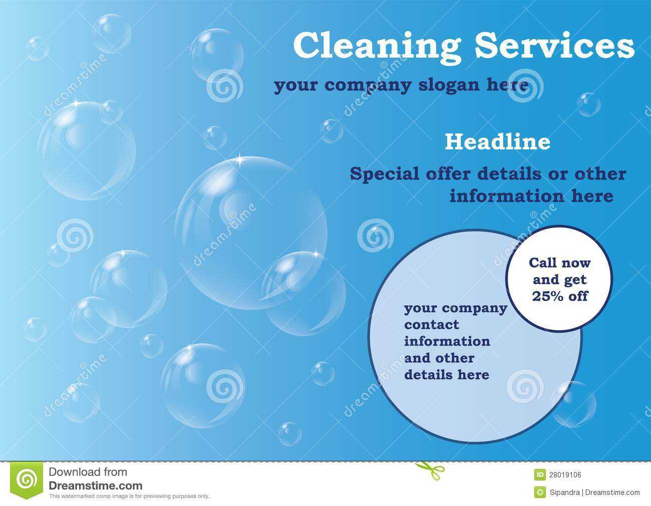 Cleaning Services Flyer Template Stock Illustration With Cleaning Brochure Templates Free