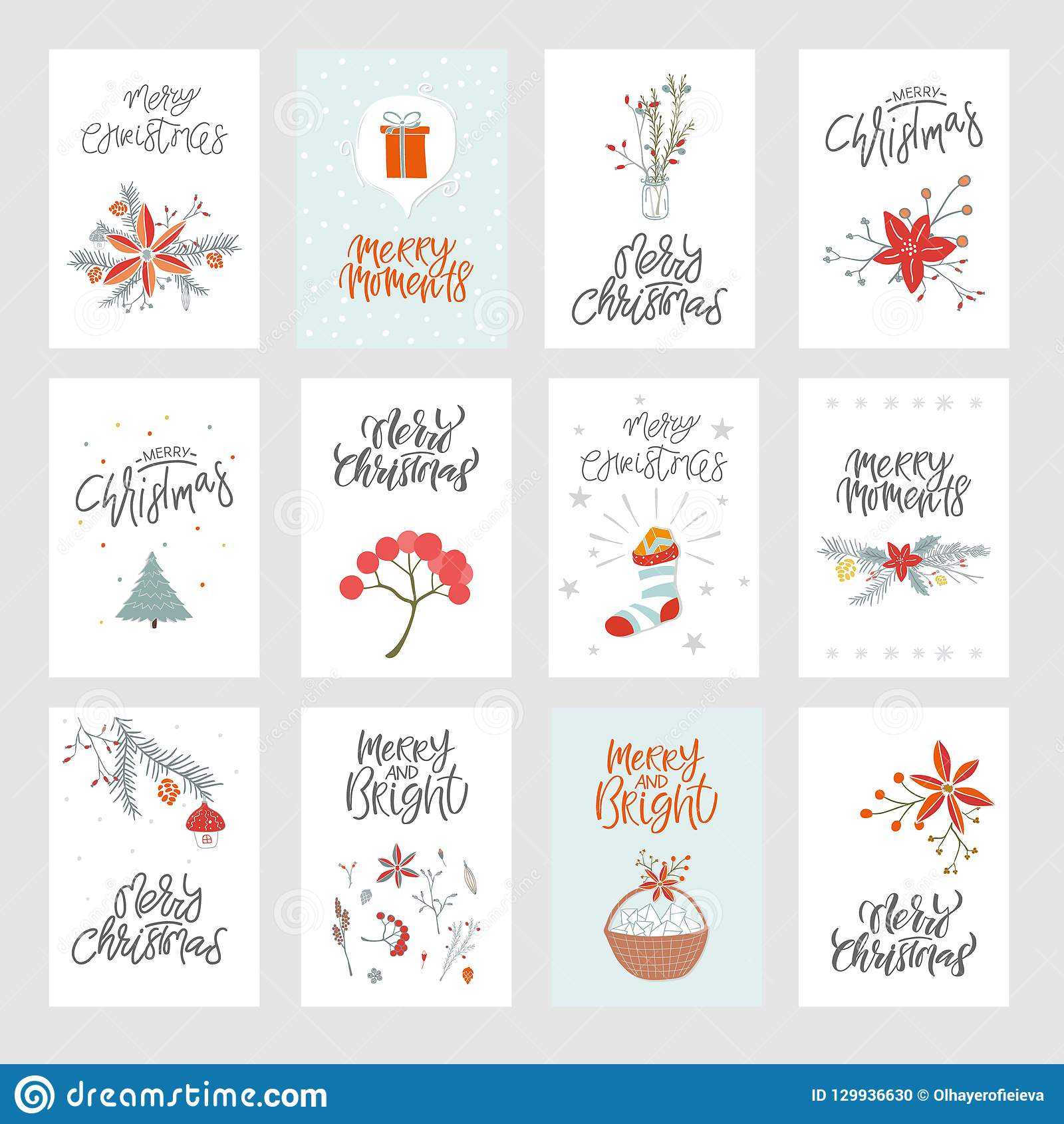 Collection Cute Merry Christmas Gift Cards And Set Of Inside Printable Holiday Card Templates