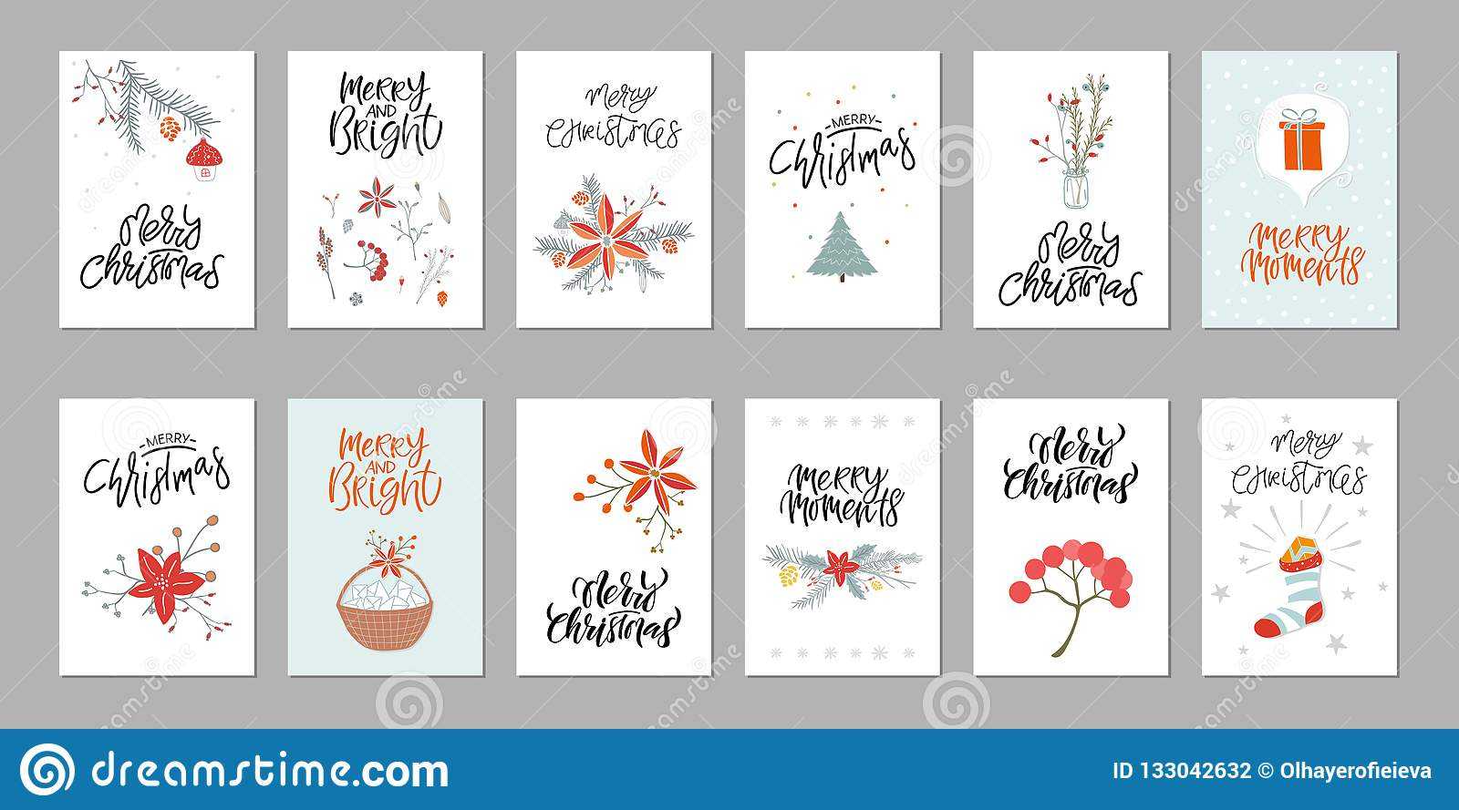 Collection Cute Merry Christmas Gift Cards And Set Of With Regard To Printable Holiday Card Templates