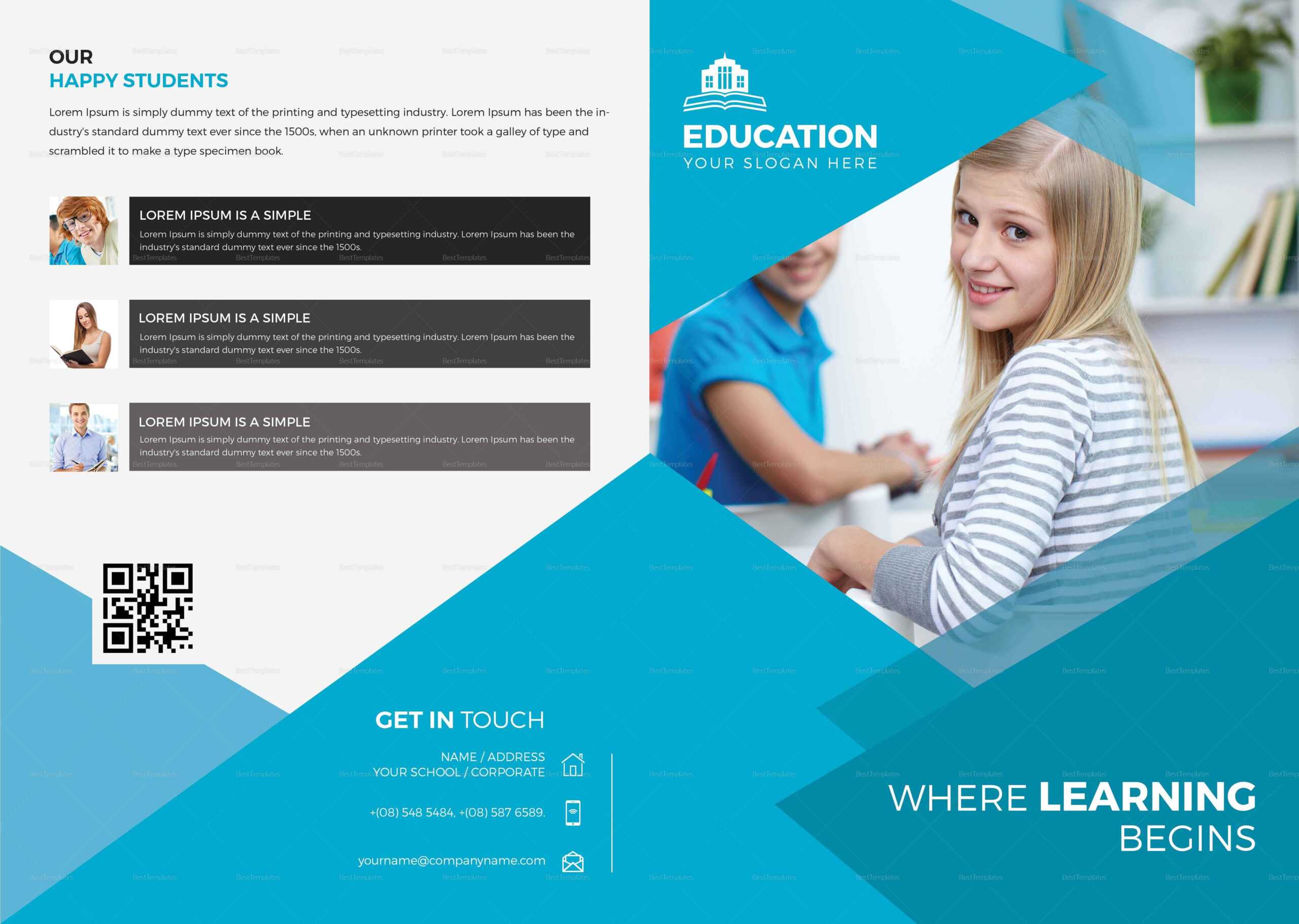 College Educational Brochure Template Inside Brochure Design Templates For Education