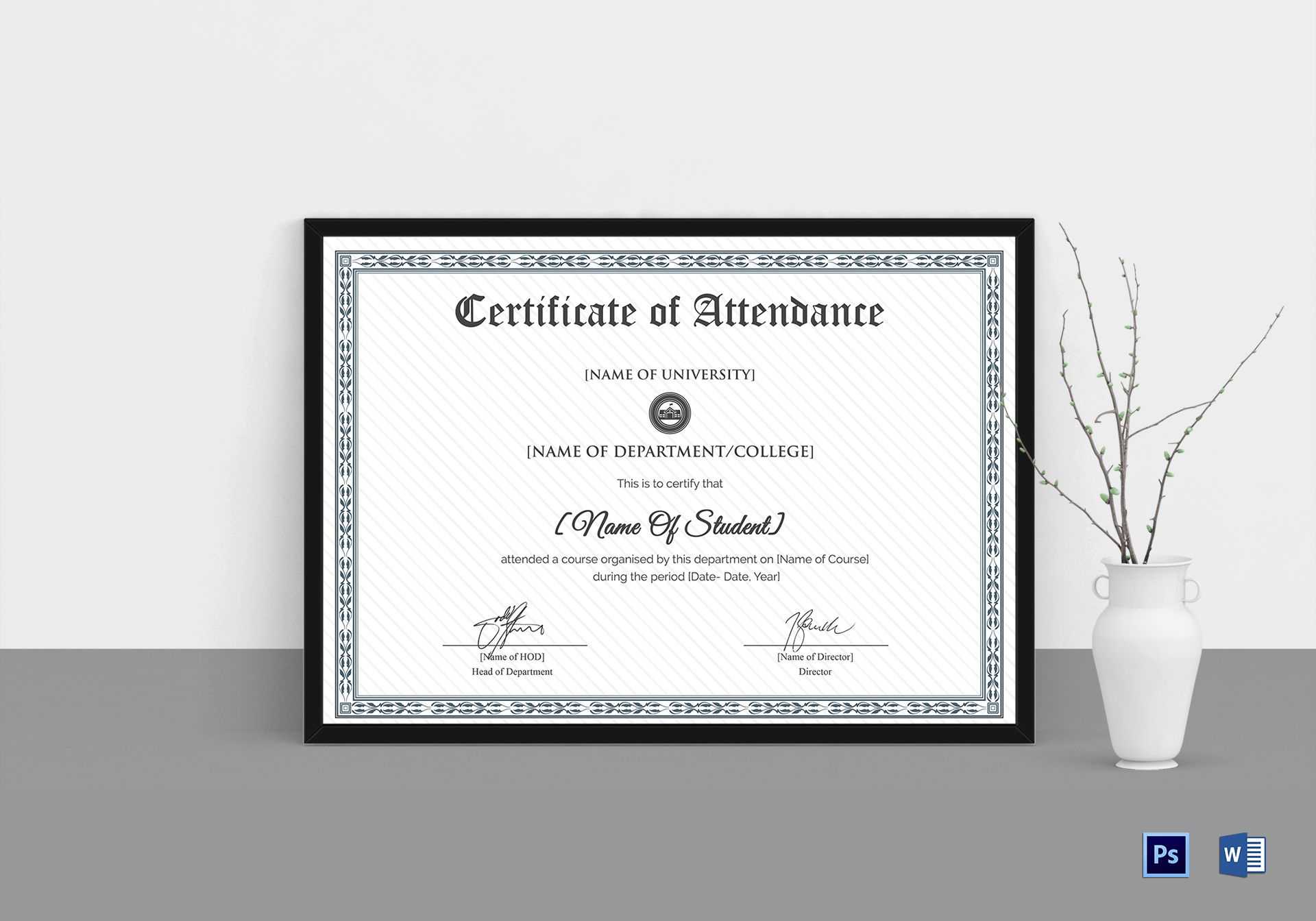 College Students Attendance Certificate Template In Attendance Certificate Template Word