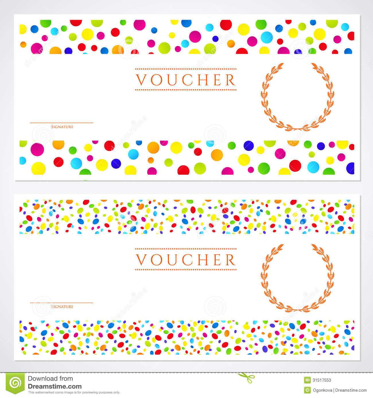 Colorful Gift Certificate (Voucher) Template Stock Vector Intended For Kids Gift Certificate Template