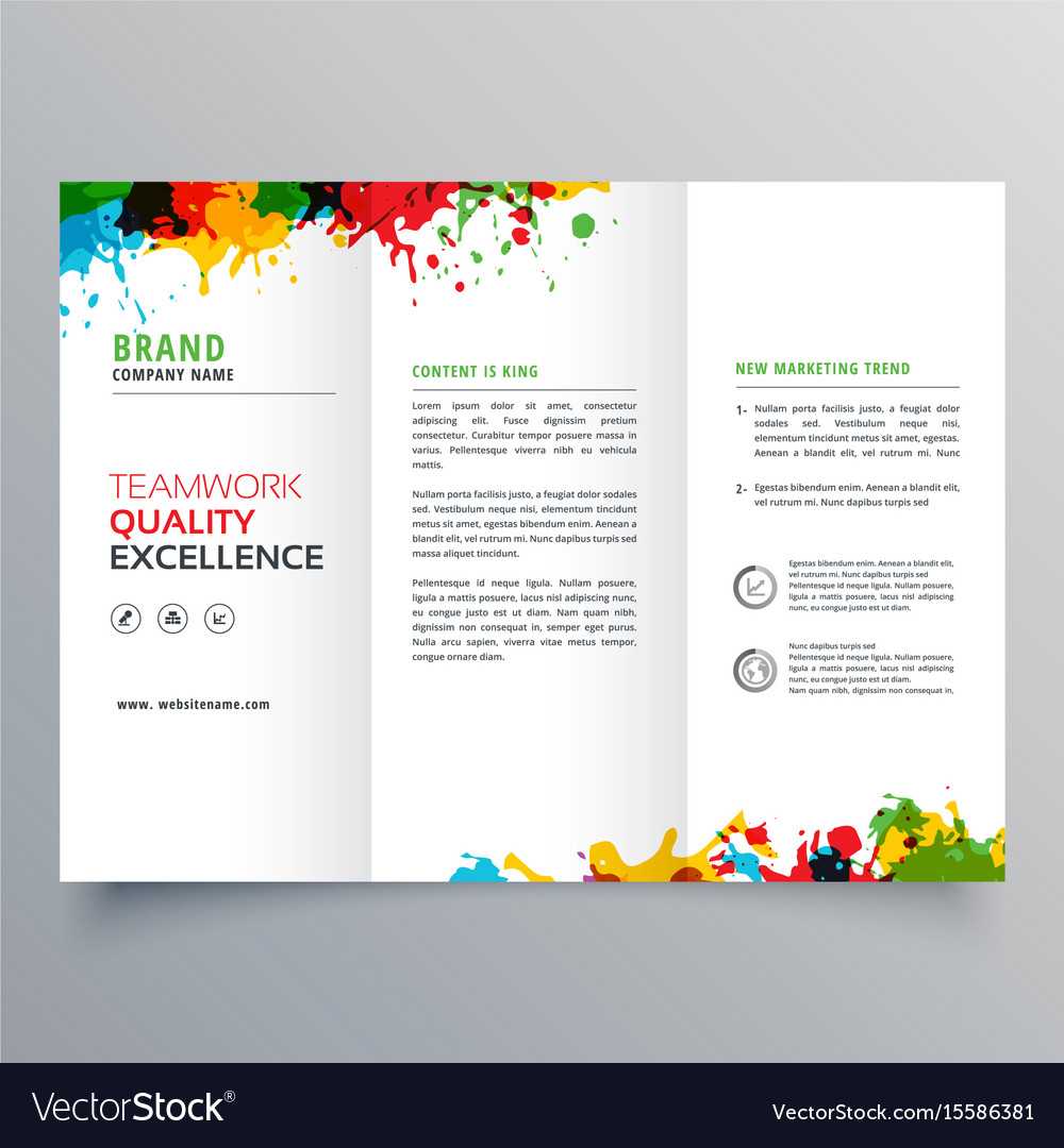 Colorful Ink Splatter Trifold Brochure Design Inside Free Online Tri Fold Brochure Template