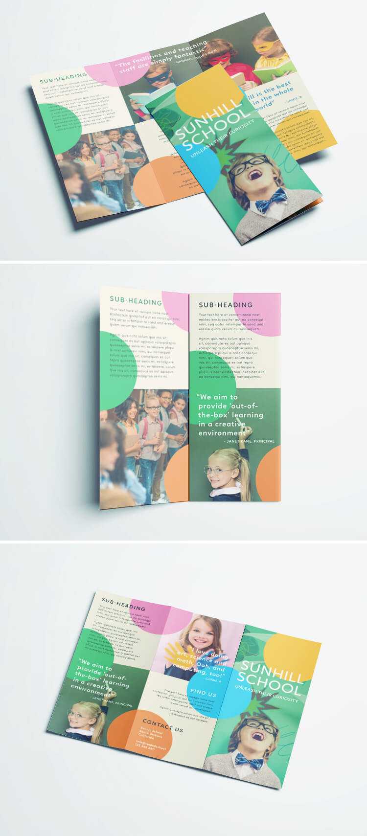 Colorful School Brochure – Tri Fold Template | Download Free With Play School Brochure Templates