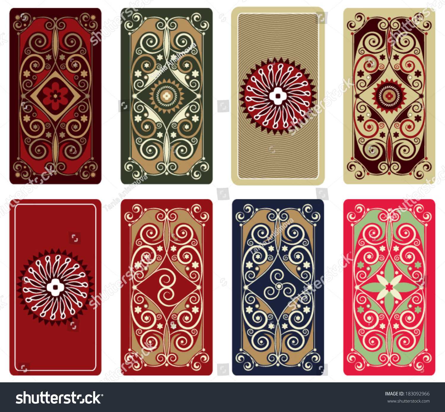Colorful Vector Design Tarot Playing Cards Stock Vector Intended For Playing Card Design Template